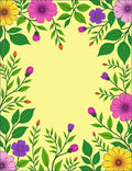 Vibrant Yellow Garden Floral Vines Rug