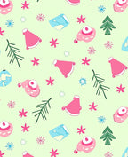 Pink Festive Ornaments And Trees Rug