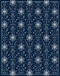 Midnight Blue Snowflake Intertwined Vines Rug