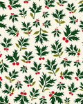 Green Holly Berries Festive Scatter Rug