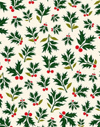 Green Holly Berries Festive Scatter Rug