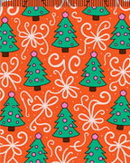 Vibrant Orange Christmas Tree Swirl Rug
