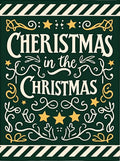 Festive Green Christmas Stars Script Rug