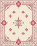Deep Red Botanical Starburst Rug