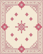 Deep Red Botanical Starburst Rug