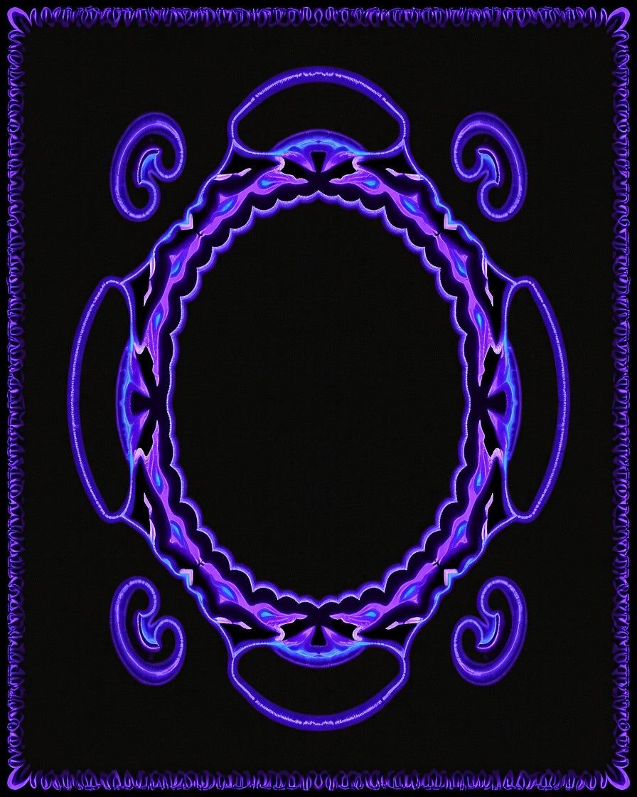 Vibrant Purple Swirl Frame Rug