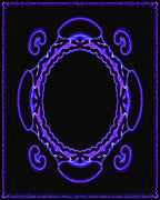 Vibrant Purple Swirl Frame Rug