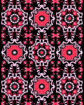 Crimson Pink Floral Medallion Square Rug