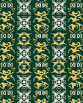 Vibrant Gold White Emerald Symmetry Rug