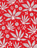 Bold Red White Leaf Snowflake Scatter Rug