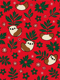 Festive Red Bear and Holly Garland Rug