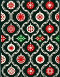 Festive Red White Christmas Ornament Rug
