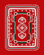Red White Folk Art Star Medallion Rug