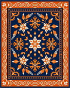 Navajo Inspired Starburst Floral Rug