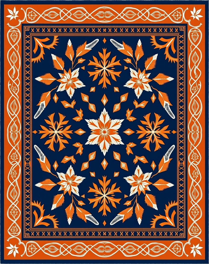 Navajo Inspired Starburst Floral Rug