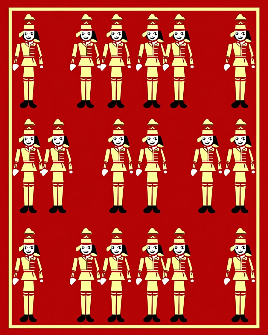Red Yellow Nutcracker Soldiers Repeat Rug