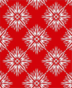 Red White Starburst Medallion Rug