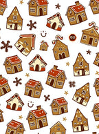 Gingerbread Houses With Snowflakes White Rug