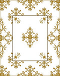 Golden Floral Frame Ornament Rug