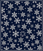Dark Blue Snowflake Winter Wonderland Rug