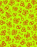 Vibrant Red Butterfly Blossoms On Lime Rug