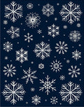 Midnight Blue White Snowflake Scatter Rug
