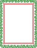 Green and Red Swirl Border Rug