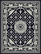 Dark Cream Intricate Ornamental Medallion Rug