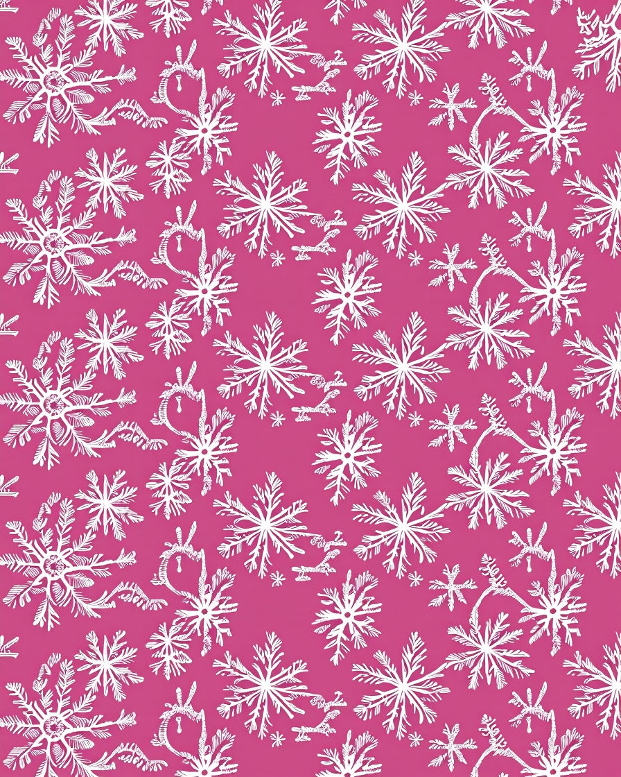 Whimsical White Snowflake Cascade Rug
