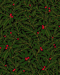 Emerald Green Holly Berry Botanical Rug