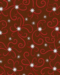 Brown Red Swirl Starburst Textile Rug