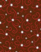 Brown Red Swirl Starburst Textile Rug