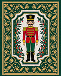Green Nutcracker Berry Floral Frame Rug