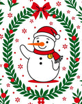 Red Snowman Holiday Wreath Rug