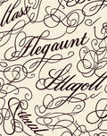 Elegant Script Cream Calligraphy Rug