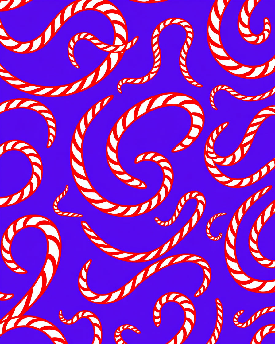 Whimsical Red White Swirls Rug