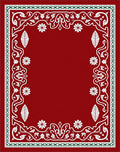 Red White Green Floral Garland Border Rug