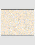 Cream Swirls Contemporary Abstract Rug