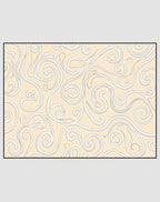 Cream Swirls Contemporary Abstract Rug