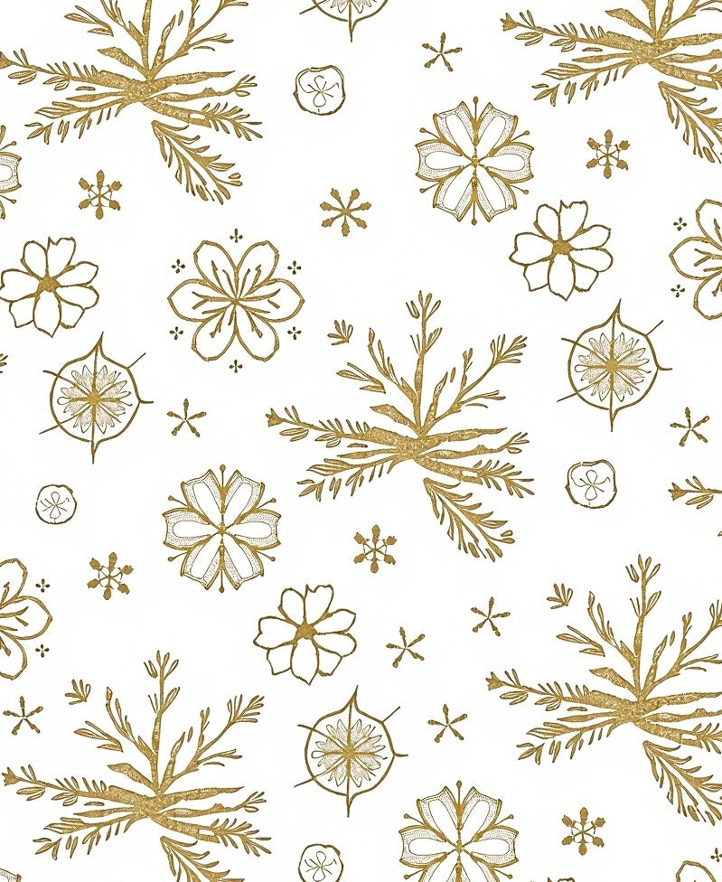 Gold Snowflake Botanical Medallion Rug