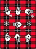 Red Buffalo Plaid Mittens Snowflakes Rug