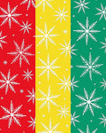 Red Yellow Green Snowflake Trio Rug