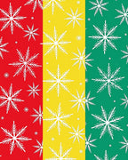 Red Yellow Green Snowflake Trio Rug