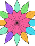 Pink Orange Purple Teal Leafburst Rug
