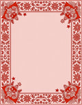 Crimson Floral Paisley Border Rug
