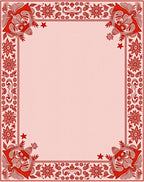 Crimson Floral Paisley Border Rug