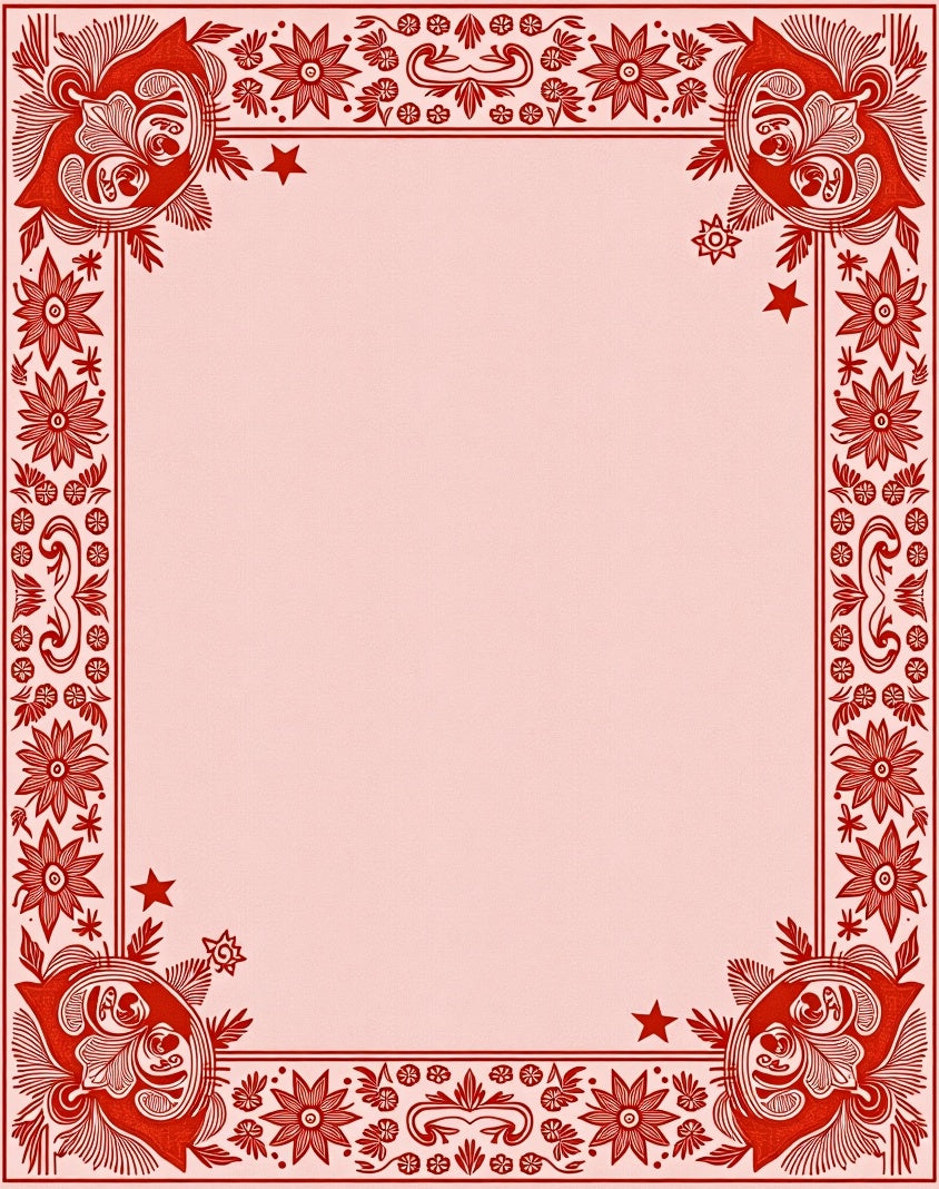 Crimson Floral Paisley Border Rug