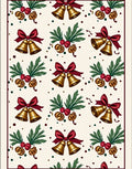 Golden Bells With Red Ribbon Holiday Rug