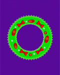 Green Pinecone Bow Snowflake Wreath Rug