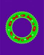 Green Pinecone Bow Snowflake Wreath Rug
